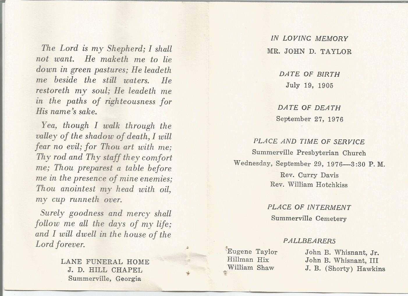 John D. Taylor Jr. Funeral 02